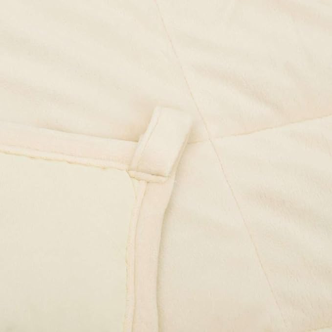 vidaXL Weighted Blanket 78.7"x78.7" - Comfort Sleep Aid, Light Cream Duvet Filled with Glass Beads, Soft Polyester Fabric, Even Weight Distribution