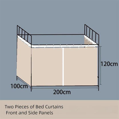 Blackout Bunk Bed Curtains Dorm Loft Privacy Cover Canopy Student Children Single Gray 2PCS