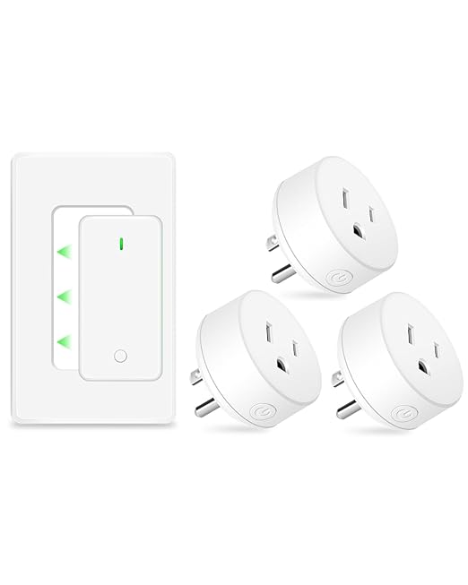 NineLeaf Remote Control Outlet,Wireless Remote Light Switch, Expandable Electrical Outlet Switch for Lamp, Light, Fan, Appliance, 500ft RF Range, FCC Listed, 1 Remote + 3 Outlets