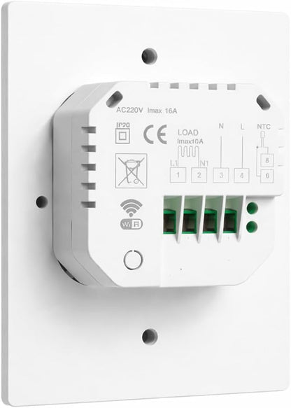 Wi-Fi Smart Thermostat for Electric Baseboard Heaters, 120-240V Systems, Proprietary Wall Plate, LCD Fahrenheit Display, Compatible with Alexa, Google Home, Smart Life and Tuya App (829F)