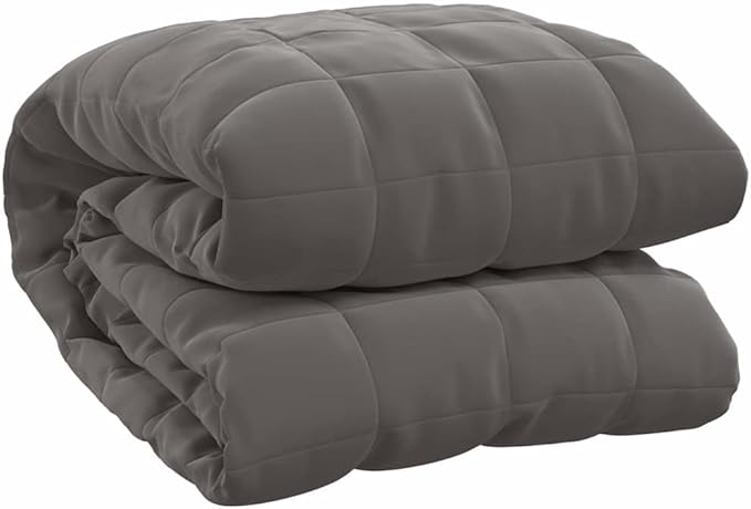 Weighted Blanket Grey 100% Brushed Polyester Microfiber King Size 86.6x92.5 Inches 33.1 lb for Anxiety Relief and Deep Sleep, Breathable Fabric with Even Weight Distribution