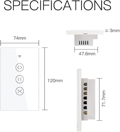 MOES WiFi Smart Curtain Switch Motorized Roller Blinds Shutter Switch,Smart Life/Tuya APP Remote Control,Compatible with Alexa Echo and Google Home