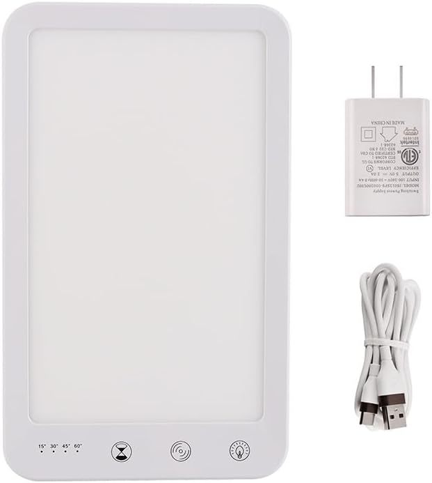 Light Lamp, Portable Full Spectrum LED Light Sunlight Personal Daylight with 3 Adjustable Color＆Stepless Brightness Levels, Timer＆Memory Function for Home Office Winter