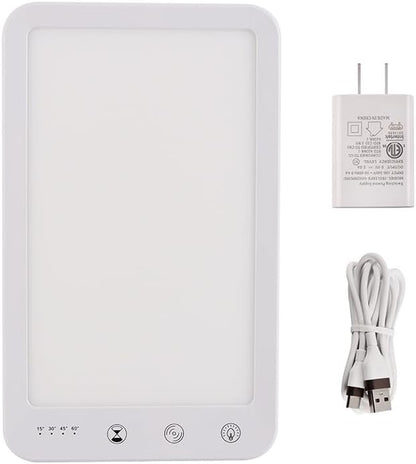 Light Lamp, Portable Full Spectrum LED Light Sunlight Personal Daylight with 3 Adjustable Color＆Stepless Brightness Levels, Timer＆Memory Function for Home Office Winter