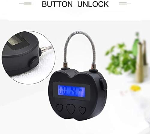 Timer Padlock Timer Lock 99 Hours Electronic Timer USB Rechargeable Electronic Temporary Timer Lock with LCD Display (White)