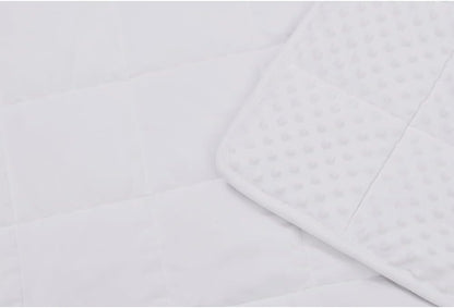 TONGDADA Minky Weighted Blanket | 40''x60'',10lbs | Cozy and Soft Minky Weighted Throw Blanket | Luxury Velvet with Premium Glass Beads | White Minky