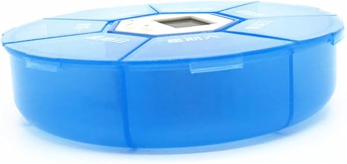 Portable 7-Compartment Electronic Alarm Clock Medication Reminder Box for Patients Timely Pill Dispenser Alarm Function for Daily Use and Travel