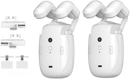 AutoDraw Pro Smart Curtain Opener (2 Pack): 45dB Ultra Quiet, 4000mAh(6 Months), Works with U/L Tracks+Roman Shades, Alexa/Google Home Compatible
