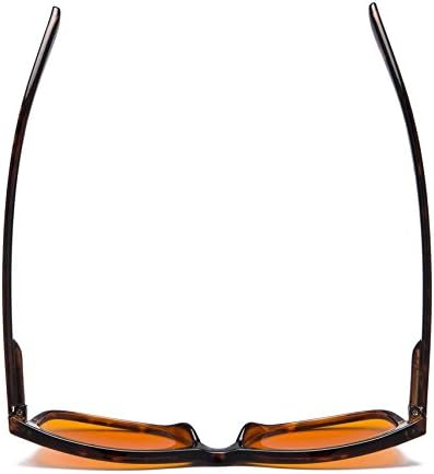 Eyekepper Blue Blocking Amber Glasses for Sleep-Nighttime Eyewear-Special Orange Tinted Glasses for Women Men (Tortoise, +0.00)