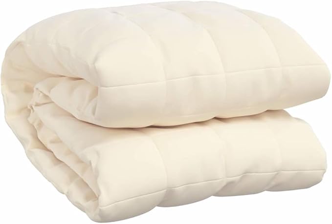vidaXL Weighted Blanket in Light Cream - Breathable, Durable Fabric, Filling for Optimal Comfort, Ideal for Better Sleep