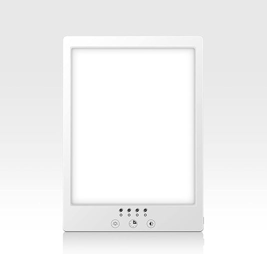 Light Therapy Lamp 10000 Lux Sun Light, Cool & Warm Light 4 Timers and 360°Rotatable Stand, for Home/Office/Travelling