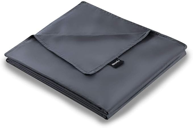 ZonLi Duvet Cover for Weighted Blanket (Grey, 60'' x 80''), Breathable Soft Duvet Cover Queen Size Removable Cooling Comforter Cover for All Season