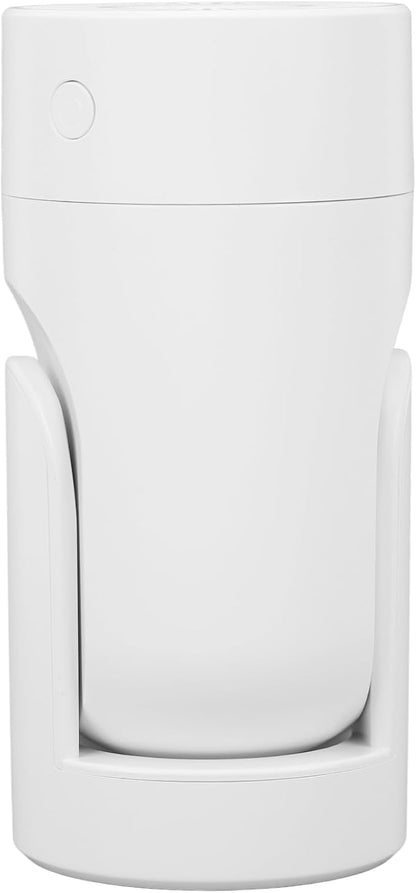 Black Portable USB Humidifier with Angle, Quiet Cool Mist Desktop Humidifier for Travel - 360 Degree Rotation Car Humidifier (White)