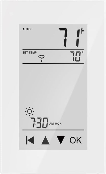 QuietWarmth Thermostat THERMAEGH Smart Home/WiFi Thermostat w/Built-in GFCI for Control of 120V or 240V Radiant Heat Includes Floor Sensor