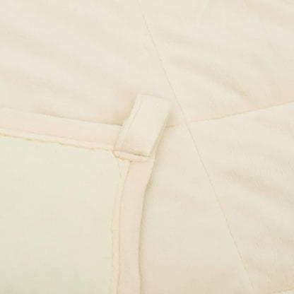 Light Cream Weighted Blanket King Size Brushed Polyester Microfibre for Anxiety Relief and Better Sleep, Even Weight Distribution Breathable Hypoallergenic Reversible Design