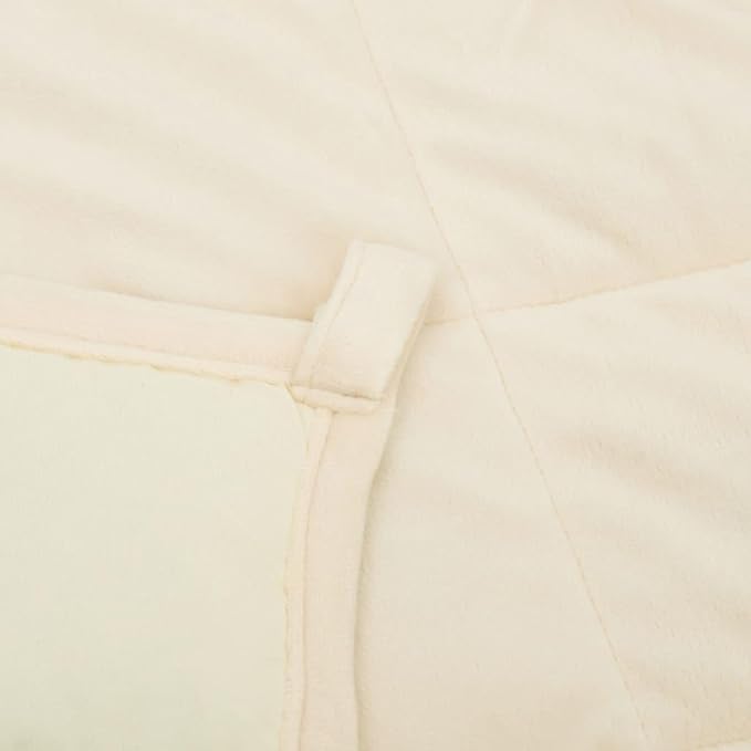 Light Cream Weighted Blanket 4 Pieces, Breathable Hypoallergenic Material for Stress Relief and Soothing Relaxation, Heavy Design for Weighted Stability and Better Sleep,