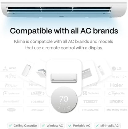 Boldr Klima Smart Thermostat for Air Conditioners, Window A/C, Mini Splits & Heat Pumps - Alexa & Google Home Compatible, WiFi Control App, Energy Saving, Easy DIY Install, Graphite Grey
