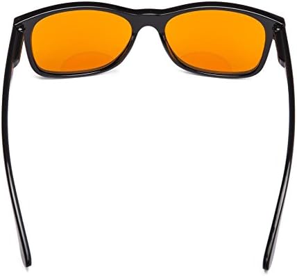 Eyekepper Blue Blocking Amber Bifocal Glasses for Sleep-Nighttime Bifocal Readers-Special Orange Tinted Glasses for Women Men (Black, +3.00)