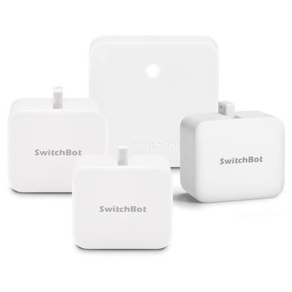 Switchbot Smart Switch Button Pusher (Bluetooth) – Fingerbot for Rocker Switch/One-Way Buttons, App Timer Control, No Wiring, Hub Included for Voice/Remote, White