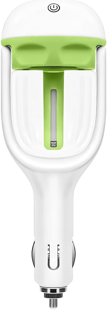 Car Mini Humidifier, Auto Shut-Off 180-Degree Rotation Small Vehicle Purifier Diffuser for Travel, Portable Plug-in Compact Automotive Air Humidifier, Universal for Most Vehicles (Green)