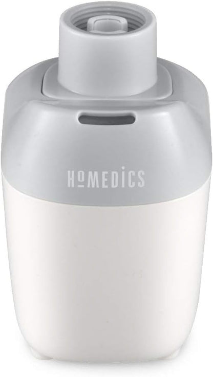 Homedics Ultrasonic Portable Humidifier – Small Air Humidifiers for Bedroom, Plants, Office, Travel – Cool Mist Humidifiers, Uses Standard Water Bottle, White