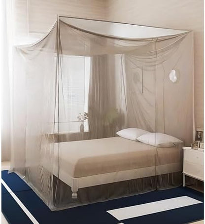 Faraday Fabric Bed Drapes Mesh EMF Protection Canopy, RF Shielding Netting, King Size, Queen Size, Twin Size (Color : Brown, Size : Small)