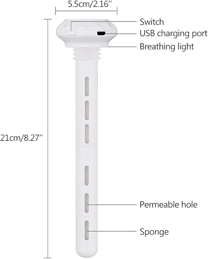 Humidifier Stick Includes Short Long Cotton USB Powered For Travel Bedroom Office Quiet Compact