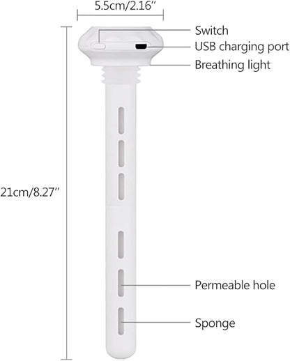 Humidifier Stick Includes Short Long Cotton USB Powered For Travel Bedroom Office Quiet Compact