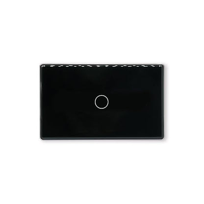 Smart Light Switch,1-Button,Aluminum Frame, Neutral Required,2.4GHz, Tuya Smart Life App,Voice Control,2.5D Curved-Edge Tempered Glass Panel,Black