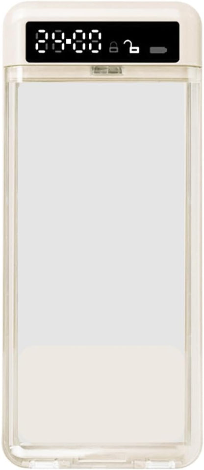 Phone Lock Organizer – Transparent Timed Security Box, Excessive Screen Use Prevention, Travel Home Work Classroom Bedroom Kitchen | Students College Gadget Storage Timer for Home School
