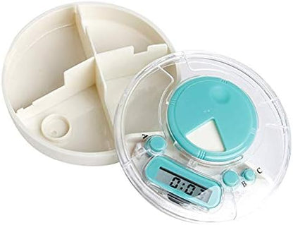 Intelligent Pill Dispenser, Electronic Medication Organizer with Alarm Reminders Weekly Pill Box Case with Moisture-Proof Design to Hold Vitamins, Fish Oil, Supplements and Medication (White)