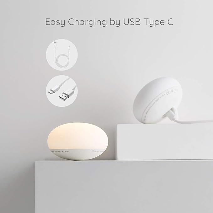 Baby Night Light, Nursery Night Lamp for Breastfeeding, Soft BPA FREE Silicone Touch Night Lamp, Eye Caring, Easy Flip Design, Stepless Dimming, 2-Pack