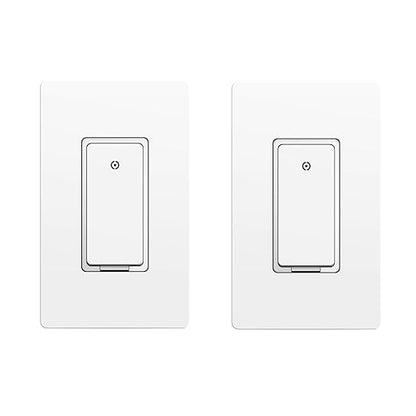 Smart Switch with Matter, Connected Wall Switch for Apple Home, Google Home, SmartThings, Single Pole, NOT for Alexa, UL-Certified, White,10A, 2-Pack