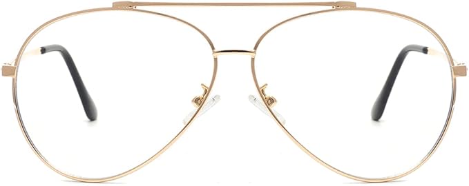 Cyxus Davos French Ma-con Style Aviator Glasses Blue Light Blocking Eyeglasses for Computer UV Protection Anti Eyestrain 8805