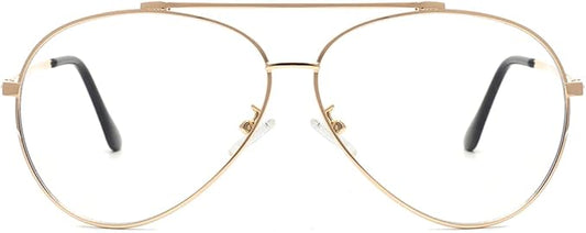 Cyxus Davos French Ma-con Style Aviator Glasses Blue Light Blocking Eyeglasses for Computer UV Protection Anti Eyestrain 8805