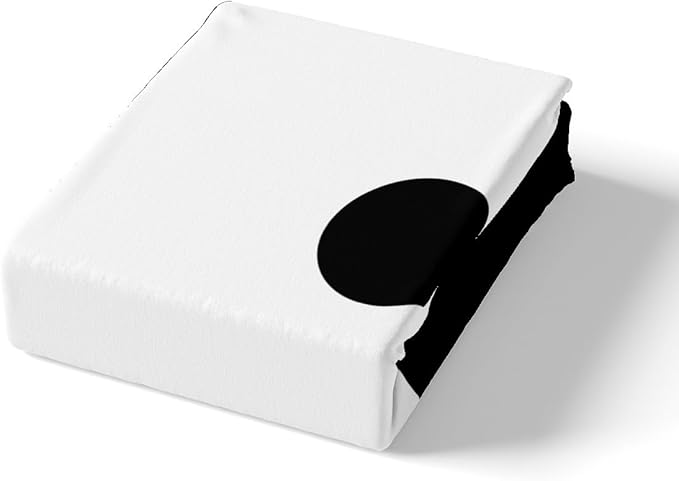 Manfei Black and White Kids Sheet Set King Size, Tai Chi Gossip Bed Sheet Set 4pcs (Fitted Sheet, Flat Sheet, 2 Pillowcases), Yin Yang Gossip Bedding Set for Boys Teens Adults Bedroom Decor