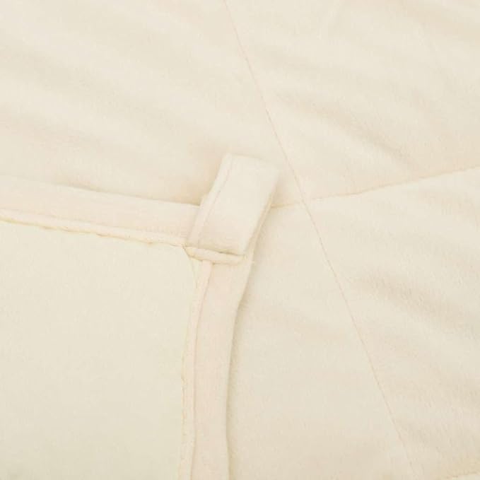 Light Cream Weighted Blanket for Adults, 4-Piece Set with Evenly Distributed Weight for Stress Relief and Improved Sleep, Breathable Brushed Polyester Microfiber, Durable