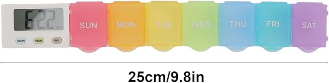 Automatic Pill Dispenser, Medicine Organizer with Timer Reminder Alarm, Portable Large Capacity Pill Organizer for Home, Office (7 Grids)