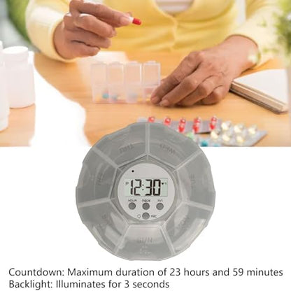 Case with Alarm, Weekly Medicines Setting Up Voice Reminders with Recording Playback Function 7 Day Medication Times Dispenser The Elderly Blind Person