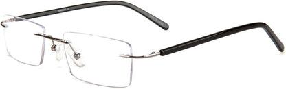 FONHCOO Blue Light Blocking Glasses Anti Blue Ray Unisex Lightweight Rimless Frameless Rectangle Computer Gaming Glasses