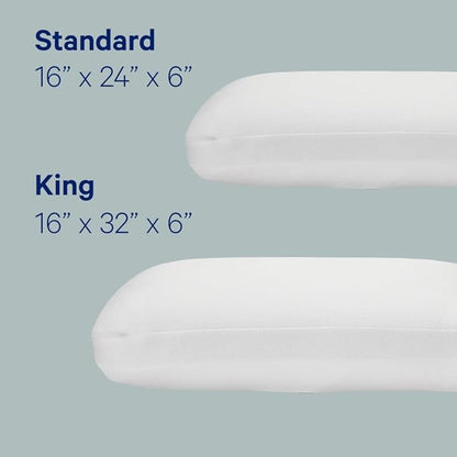 Casper Sleep Essential Cooling Hybrid Pillow, King Size – Dual-Sided Foam & Down-Alternative Fill, Medium Feel, Cooling Cover, Supports Side Sleepers, Breathable & Pressure-Relieving