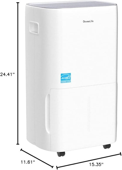 GoveeLife Dehumidifier for Home 4,500 Sq.Ft, 50 to 137 Pint Smart Auto Humidity Control, Drain Hose, 2.0Gal Bucket, Compressor Dehumidifiers for Basement with Auto Shut Off, Bathroom, Garage, w/WiFi