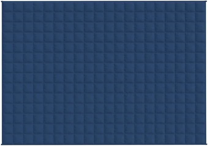 Blue Weighted Blanket 54.3 x 78.7 Inches with Glass Beads, Breathable Polyester for Anxiety Relief and Deep Sleep, Heavy Blanket for Adults, Easy Care Velvety Texture