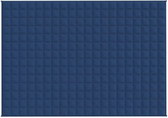 vidaXL Weighted Blanket Blue – Dual-Sided Fabric, Non-Toxic Glass Bead Filling, Designed for Even Weight Distribution, Easy Attachment to Duvet Cover – 54.3"x78.7" and 22 lb