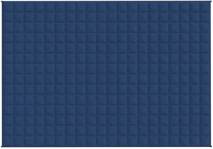vidaXL Weighted Blanket Blue – Dual-Sided Fabric, Non-Toxic Glass Bead Filling, Designed for Even Weight Distribution, Easy Attachment to Duvet Cover – 54.3"x78.7" and 22 lb