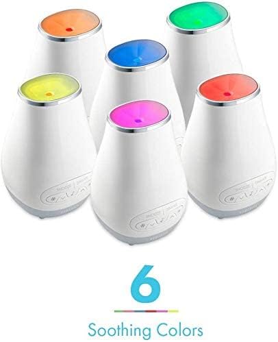 Slumber Scents Alarm Clock, Essential Oil Diffuser & White Noise Machine 6 Soothing Sounds, LED Lights, Auto-Off Timer, Bluetooth Bonus- 3 Essential Oils, Aromatherapy SoundSpa HoMedics