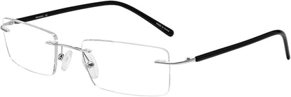 FONHCOO Blue Light Blocking Reading Glasses Anti Blue Ray Unisex Lightweight Rimless Frameless Computer Glasses