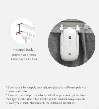Electric Curtain Opener, Smart Home Automatic Curtain Opener, Battery Powered Remote Controlled Curtain Robot Motor with Remote Control Roman Rod/TU(2 Pack Roman pole)