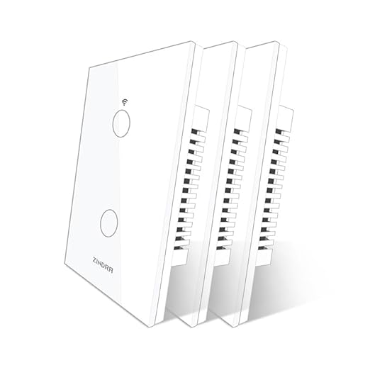 Matter Smart Touch WiFi Light Switch, Glass Panel, Neutral Wire Required, 2.4 GHz, Works with Apple HomeKit, Alexa, Google Home, SmartThings, Remote & Voice Control, Timer/Schedule, 2Gang - 3Pack
