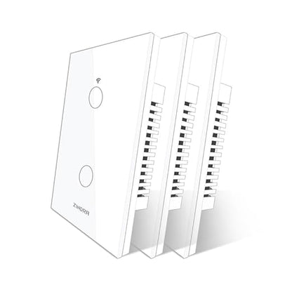 Matter Smart Touch WiFi Light Switch, Glass Panel, Neutral Wire Required, 2.4 GHz, Works with Apple HomeKit, Alexa, Google Home, SmartThings, Remote & Voice Control, Timer/Schedule, 2Gang - 3Pack